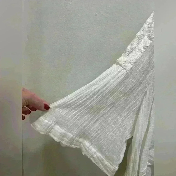 Free People Carry Me Away Gauze Peasant Boho Women's Top Size M - Picture 6 of 11